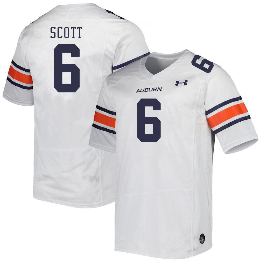 Men #6 Keionte Scott Auburn Tigers College Football Jerseys Stitched-White - Click Image to Close